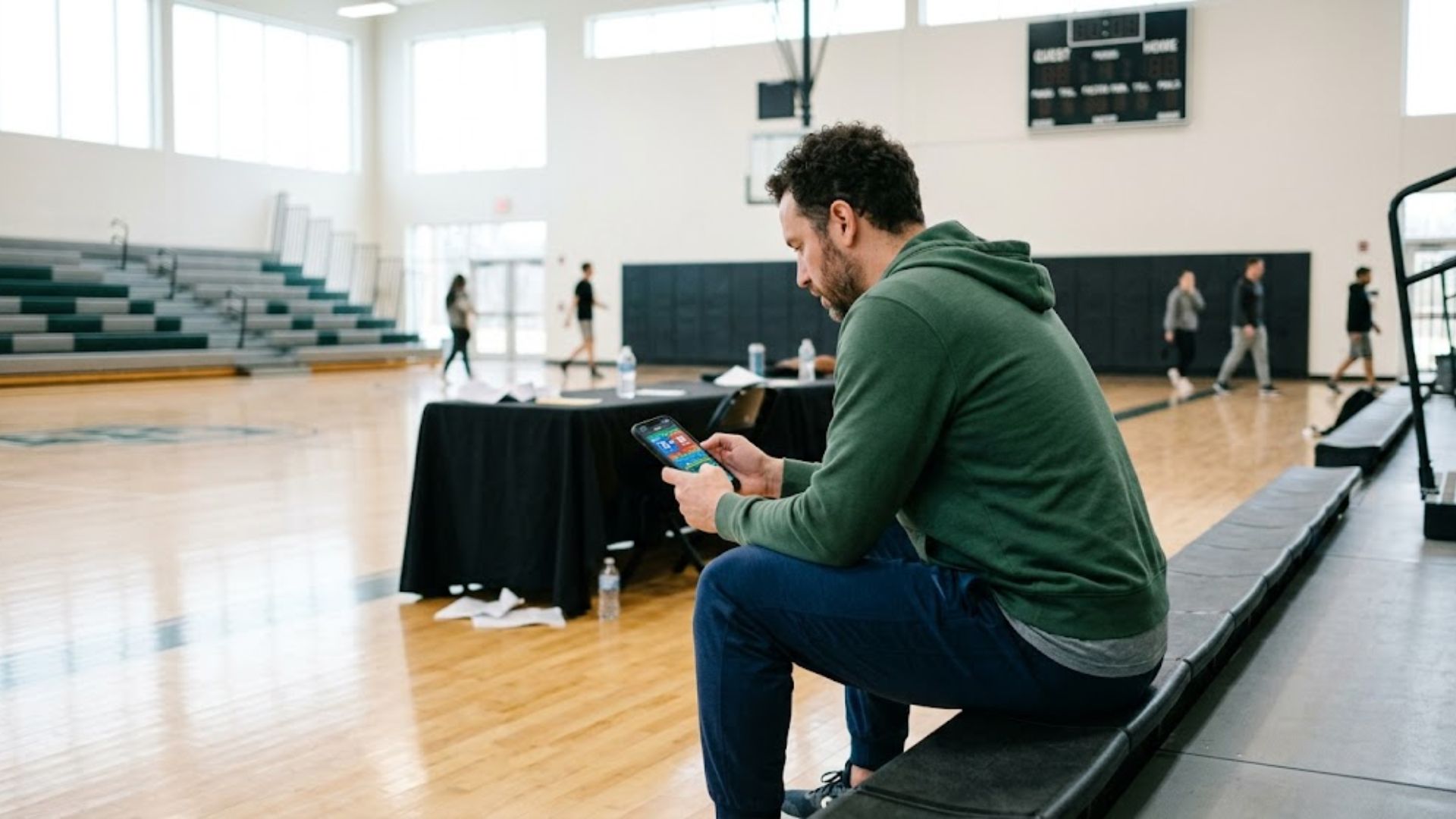 A player checking their league schedule on the PlayVia mobile experience.